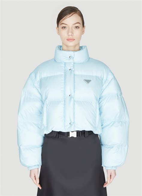 prada blue puffer|prada puffer jacket ladies.